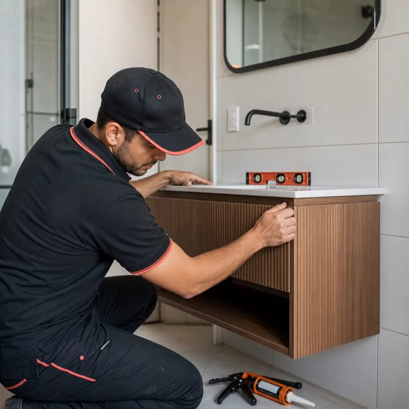 Mueble de Baño a Medida — Lavamanos y Almacenaje